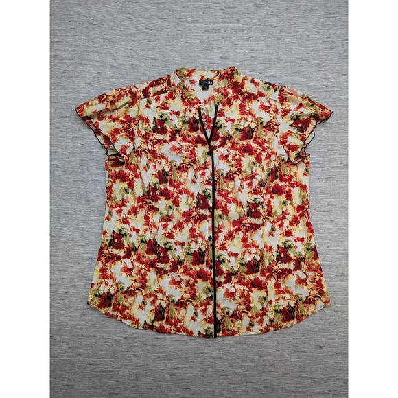 East 5th Shirt Womens‎ 1X Button Up Short Sleeve Lightweight Artsy Colorful - Picture 1 of 7